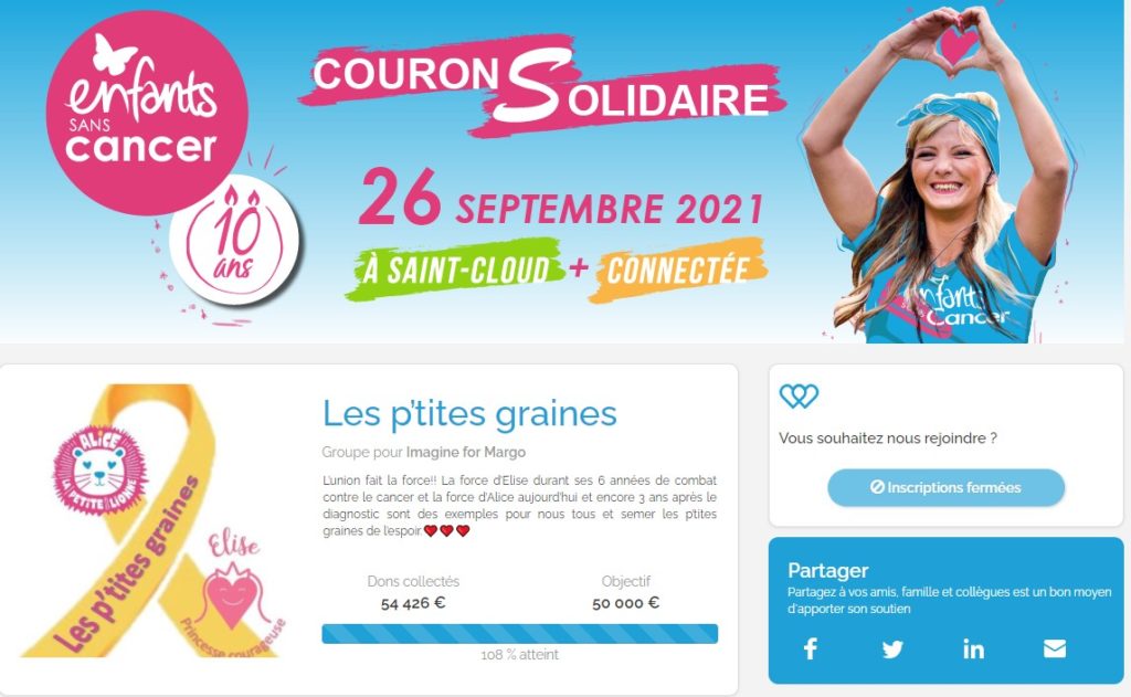 Course Enfants sans cancer Imagine for Margo